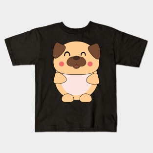 Kawaii Cute Baby Pug Kids T-Shirt